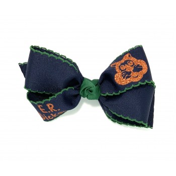 E.R. Dickson (Navy) / Forest Green Pico Stitch Bow - 5 Inch